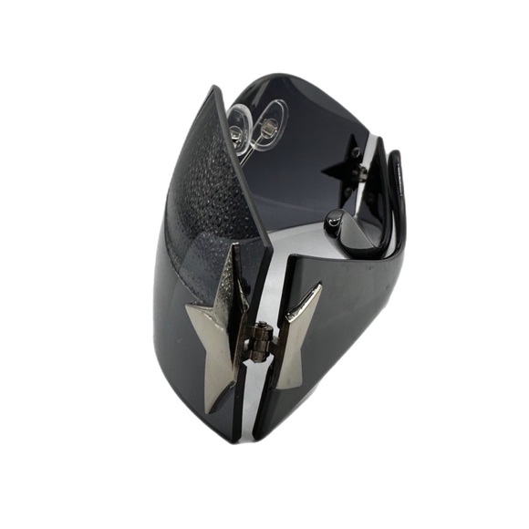 Y2K Wrap Oversized Sunglasses Black Star - Picture 2 of 12